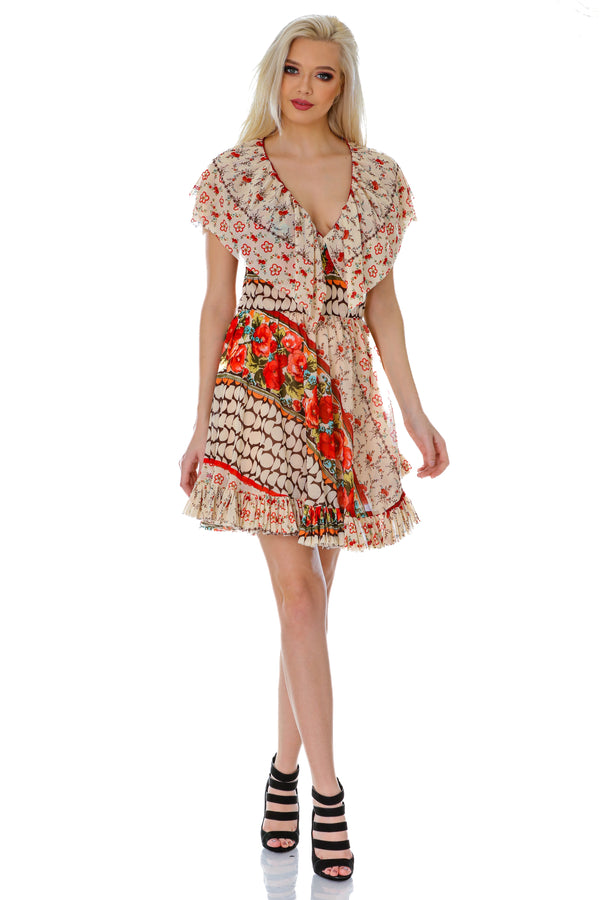 Rochie tull imprimat T-70